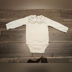 Joe Fresh Baby Girl White Collared Onesie 6–12 Months Long Sleeve